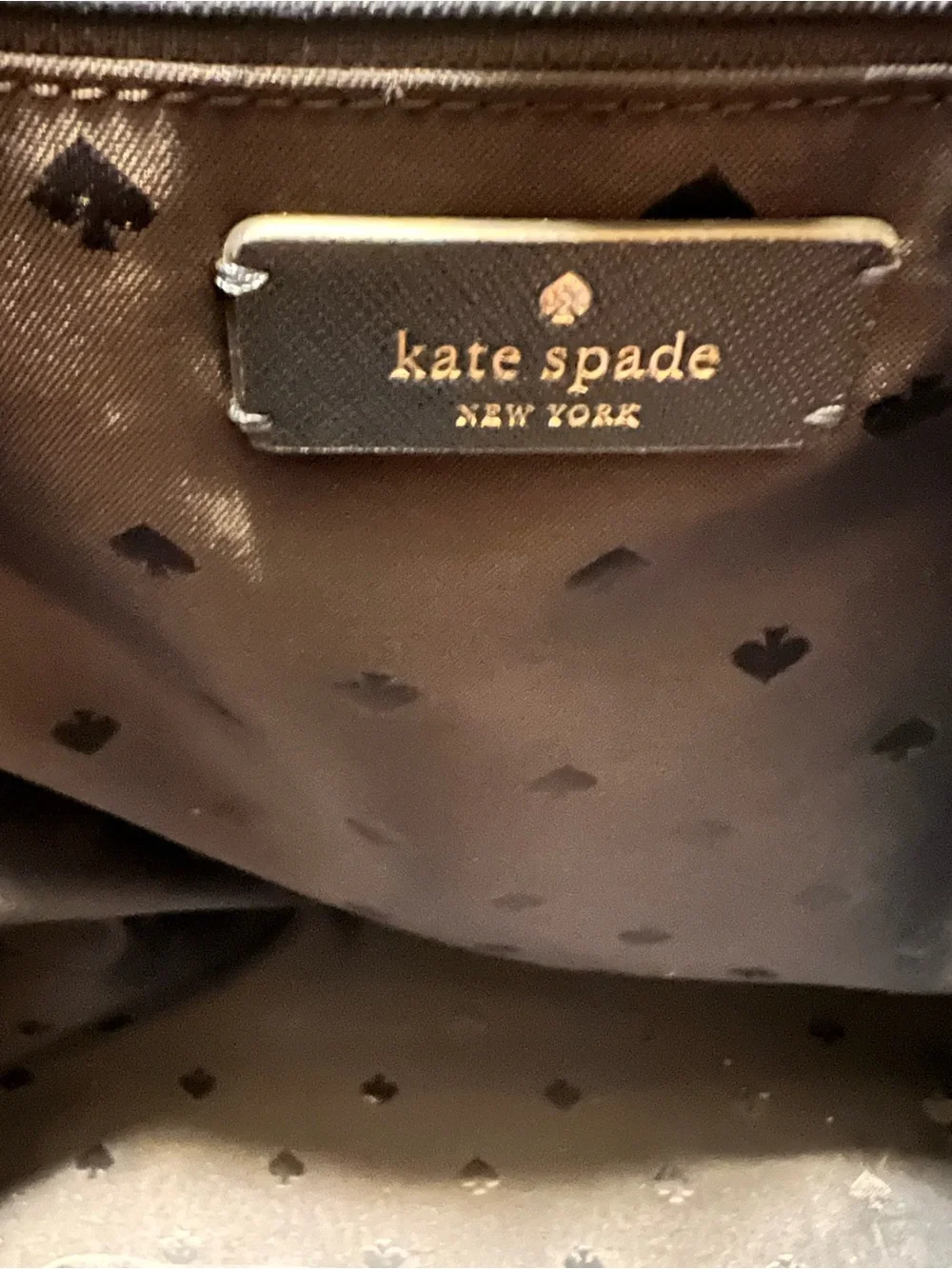 kate spade Quilted Navy Blue Polyester Tote